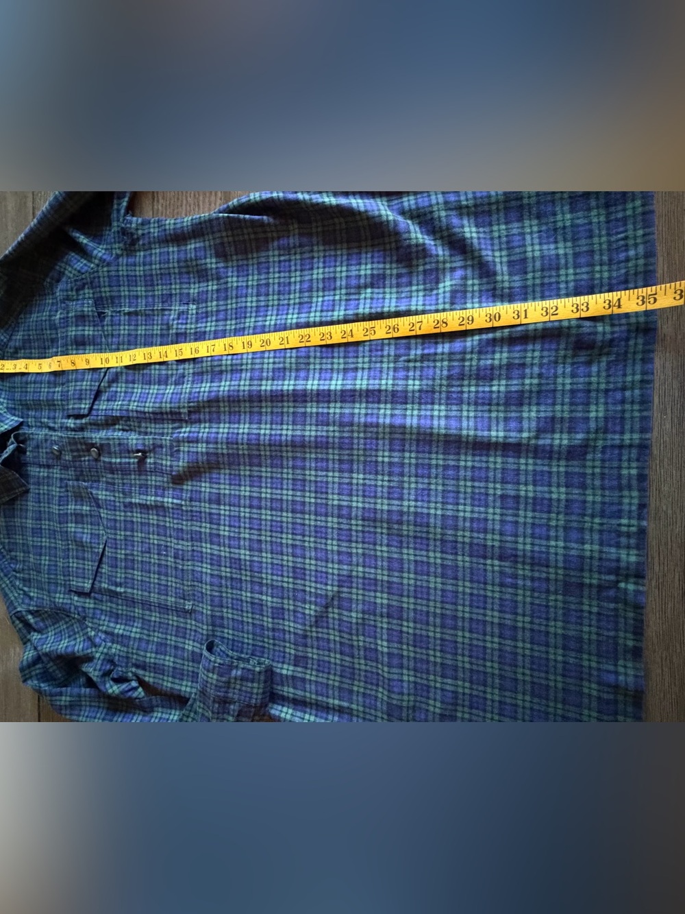 Sezane Navy and Green Plaid Flannel Dress 44 - Picture 5 of 6